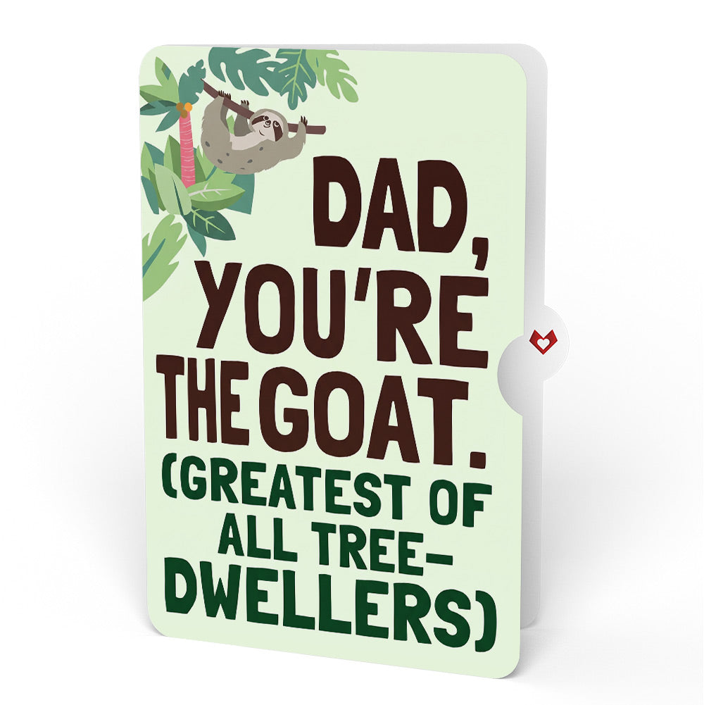 Tree Top Sloths Father's Day Pop-Up Card and Tree Dweller GOAT Sentiment Set for Dad