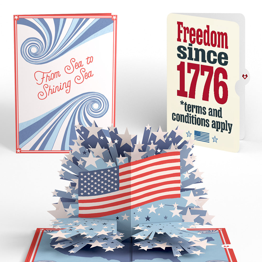 From Sea to Shining Sea 4th of July Pop-Up Card and Terms Applied Sentiment Set