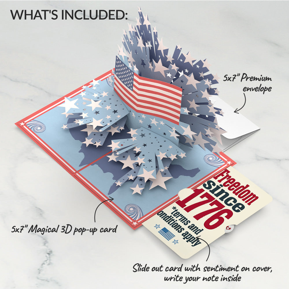 From Sea to Shining Sea 4th of July Pop-Up Card and Terms Applied Sentiment Set