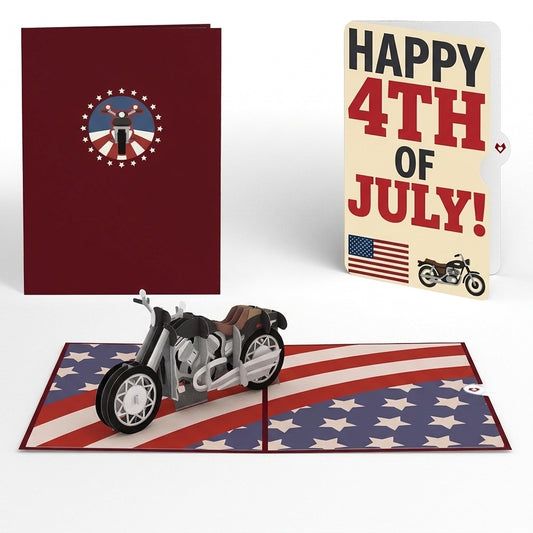 American Motorcycle 4th of July Pop-Up Card and Sentiment Set