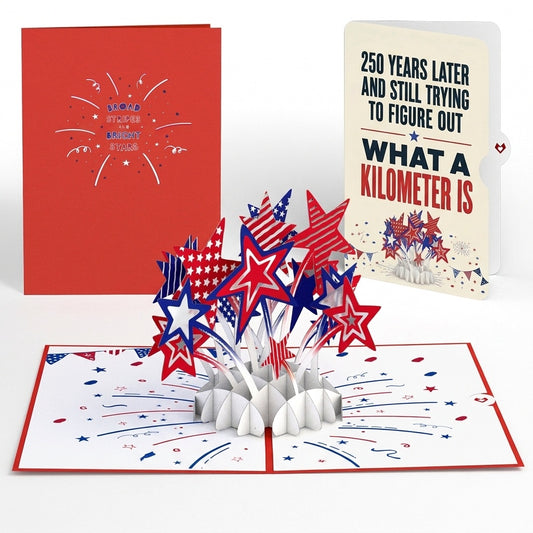 Stars and Stripes 4th of July Pop-Up Card and 250 Years Later Sentiment Set