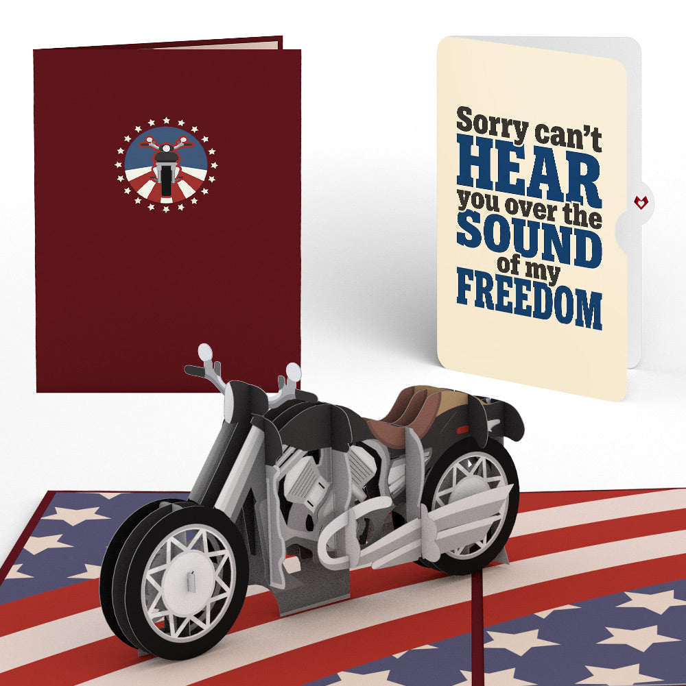American Motorcycle Americana Pop-Up Card and Sound of Freedom Sentiment Set