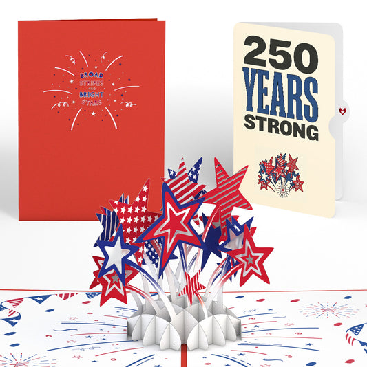 Stars and Stripes 4th of July Pop-Up Card and 250 Years Strong Sentiment Set
