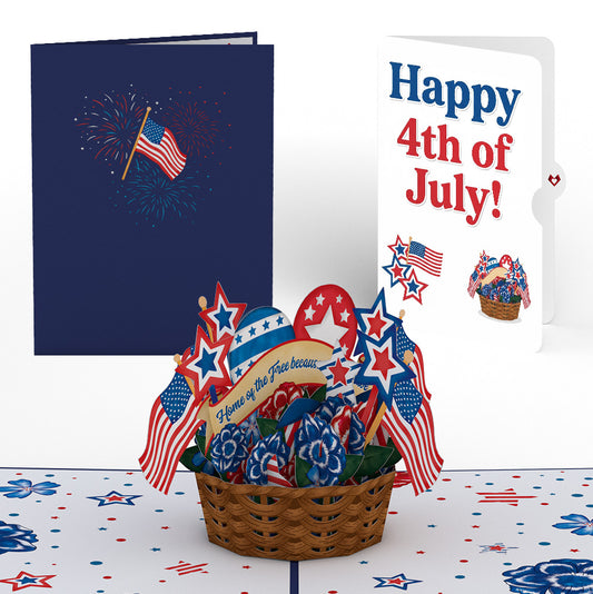 Americana Basket 4th of July Pop-Up Card and Sentiment Set