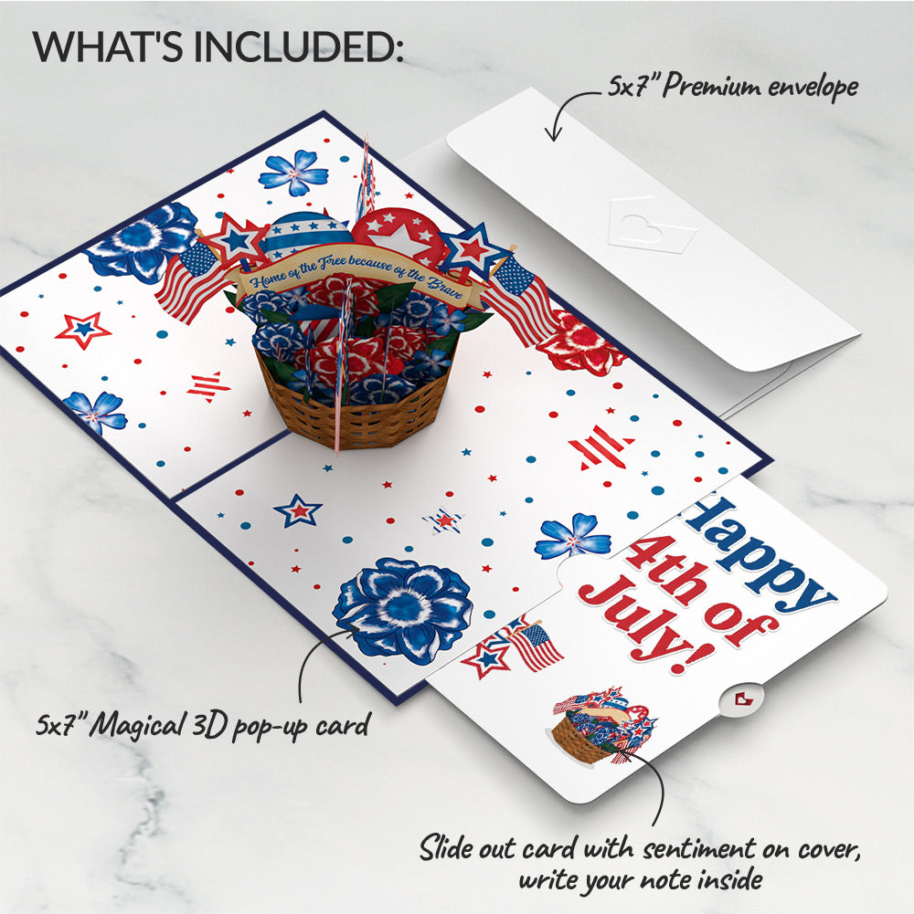 Americana Basket 4th of July Pop-Up Card and Sentiment Set