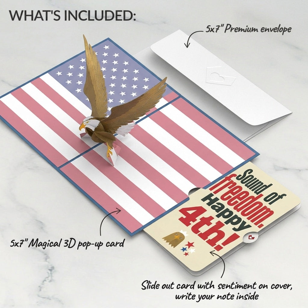 Patriotic Eagle 4th of July Pop-Up Card and Sentiment Set