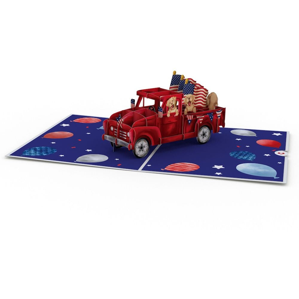 Americana Truck 4th of July Pop-Up Card and Sentiment Set