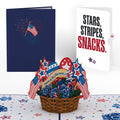 Americana Basket 4th of July Pop-Up Card and Stars Stripes Snacks Sentiment Set