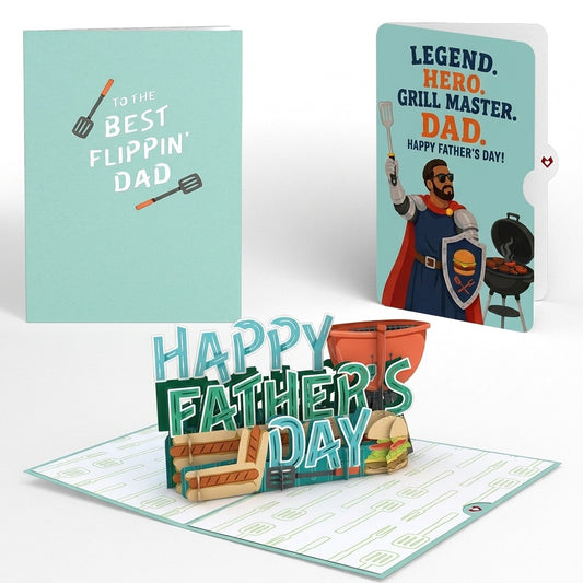 Best Flippin' Dad Father's Day Pop-Up Card and Grill Master Hero Sentiment Set