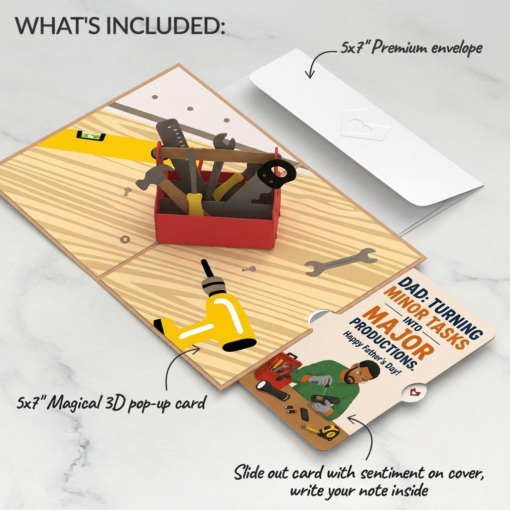 Toolbox Father's Day Pop-Up Card and Major Production Sentiment Set for Dad