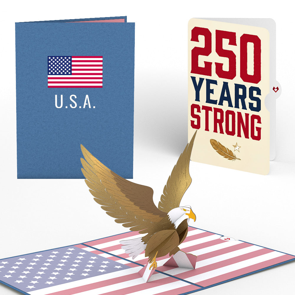 Patriotic Eagle 4th of July Pop-Up Card and 250 Years of Freedom Sentiment Set