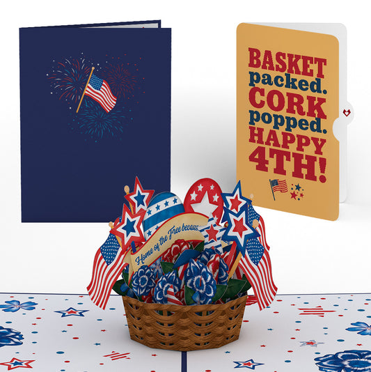 Americana Basket 4th of July Pop-Up Card and Basket Cork Sentiment Set