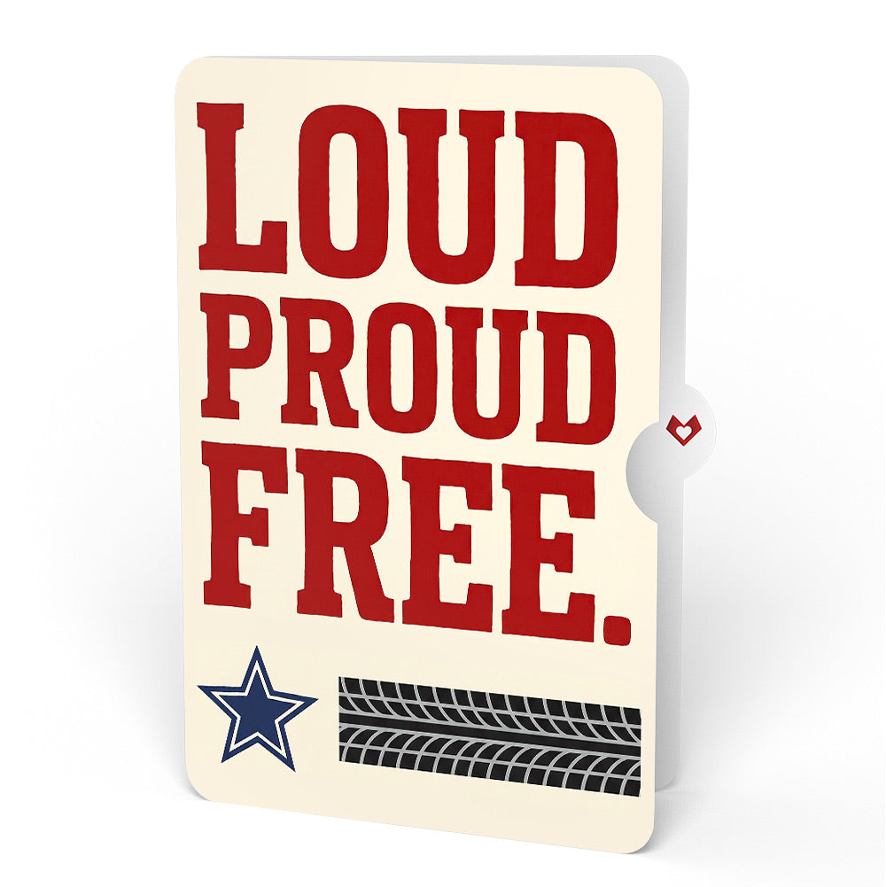 American Motorcycle 4th of July Pop-Up Card and Proud to Be Free Sentiment Set