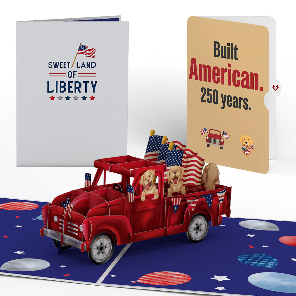 Americana Truck 4th of July Pop-Up Card and Built American Sentiment Set