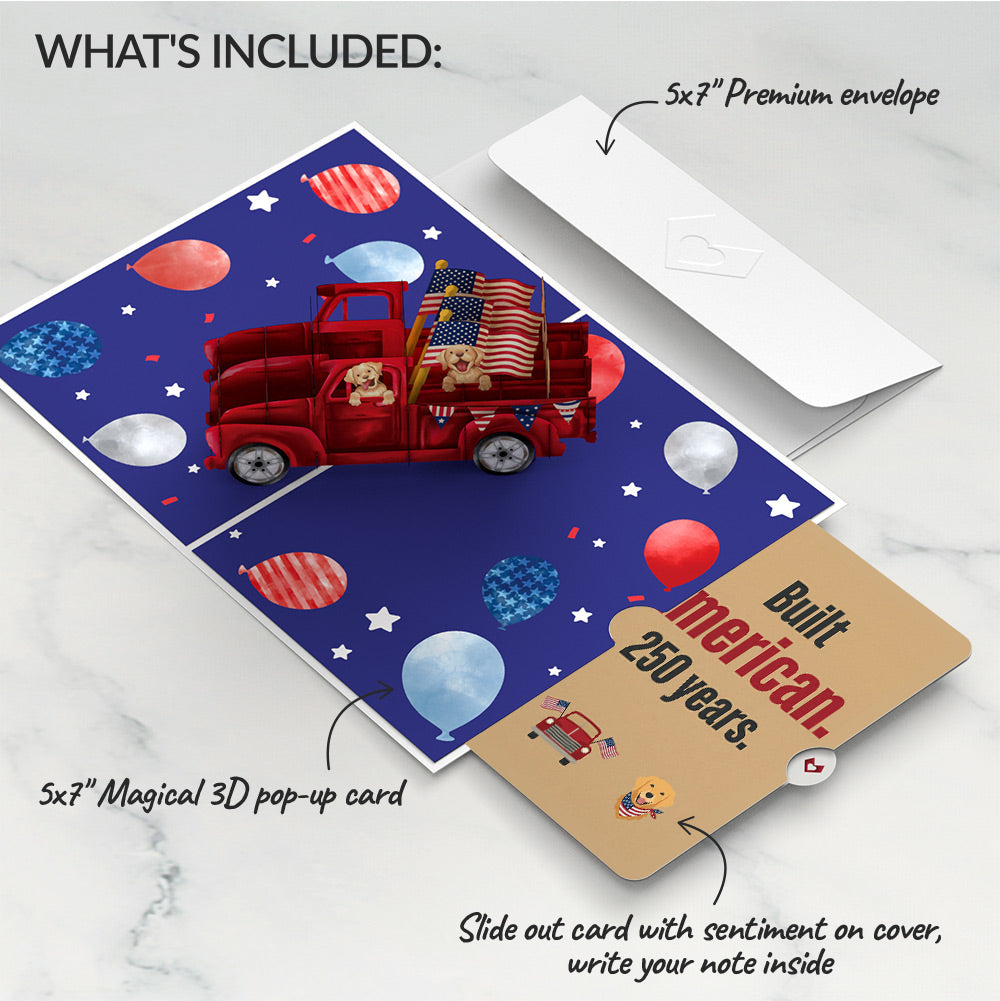 Americana Truck 4th of July Pop-Up Card and Built American Sentiment Set