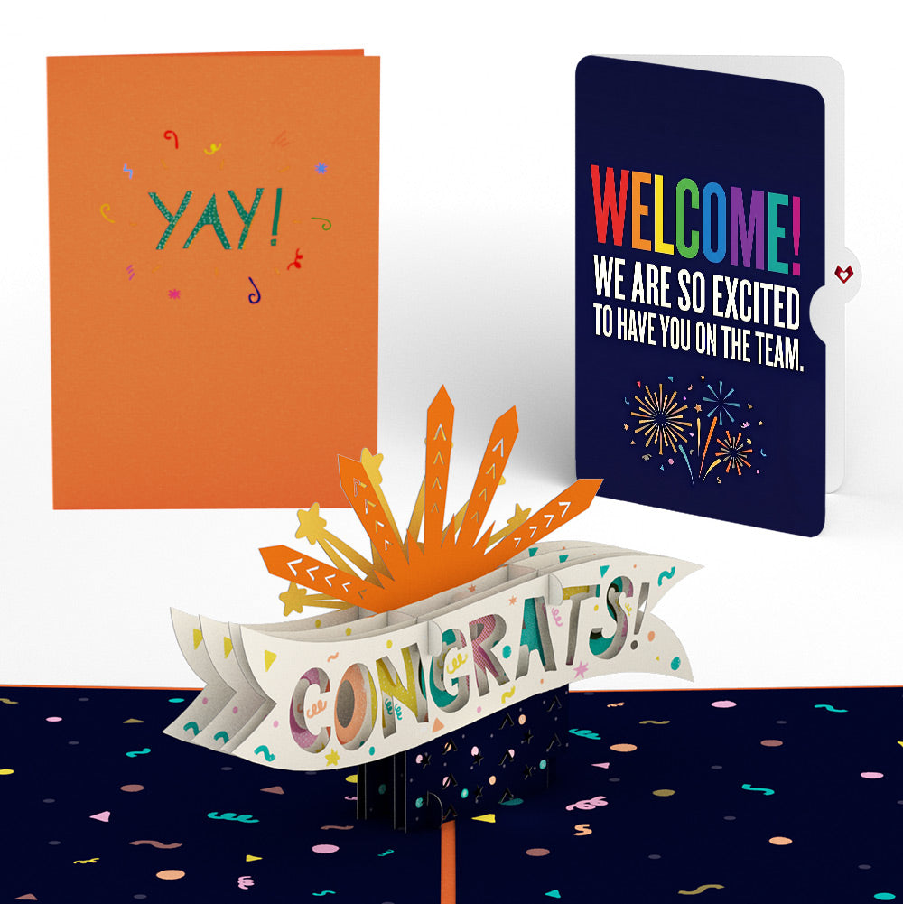 Congrats Explosion New Job Pop-Up Card and Sentiment Set