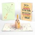 Champagne Pop Pop-Up Card and Thrilled to Welcome You Sentiment Set