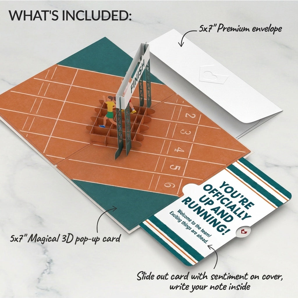 Race Day Running Welcome Pop-Up Card and Sentiment Set