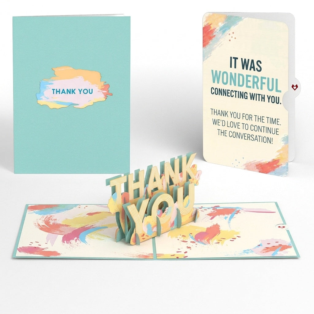 Artistic Thank You Pop-Up Card and Wonderful Connecting Sentiment Set