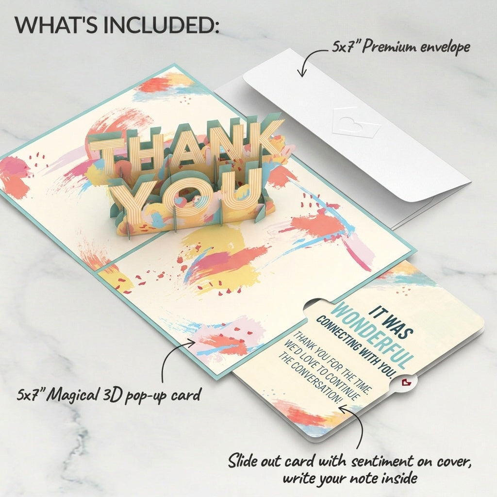 Artistic Thank You Pop-Up Card and Wonderful Connecting Sentiment Set