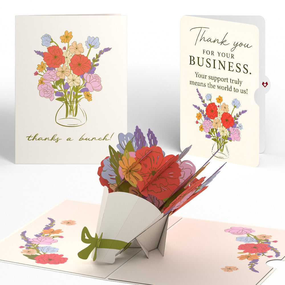 Thanks a Bunch Bouquet Thank You Pop-Up Card and Sentiment Set for Clients