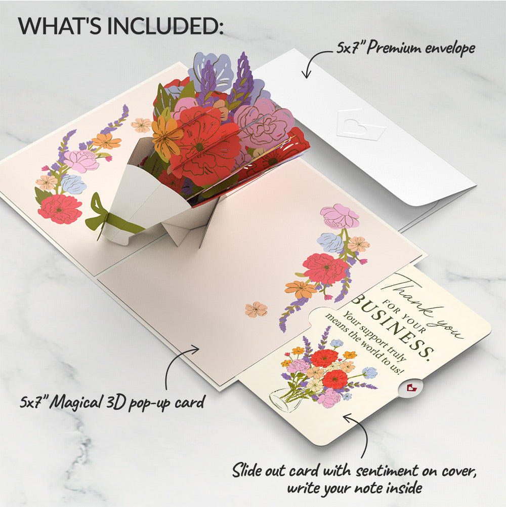 Thanks a Bunch Bouquet Thank You Pop-Up Card and Sentiment Set for Clients