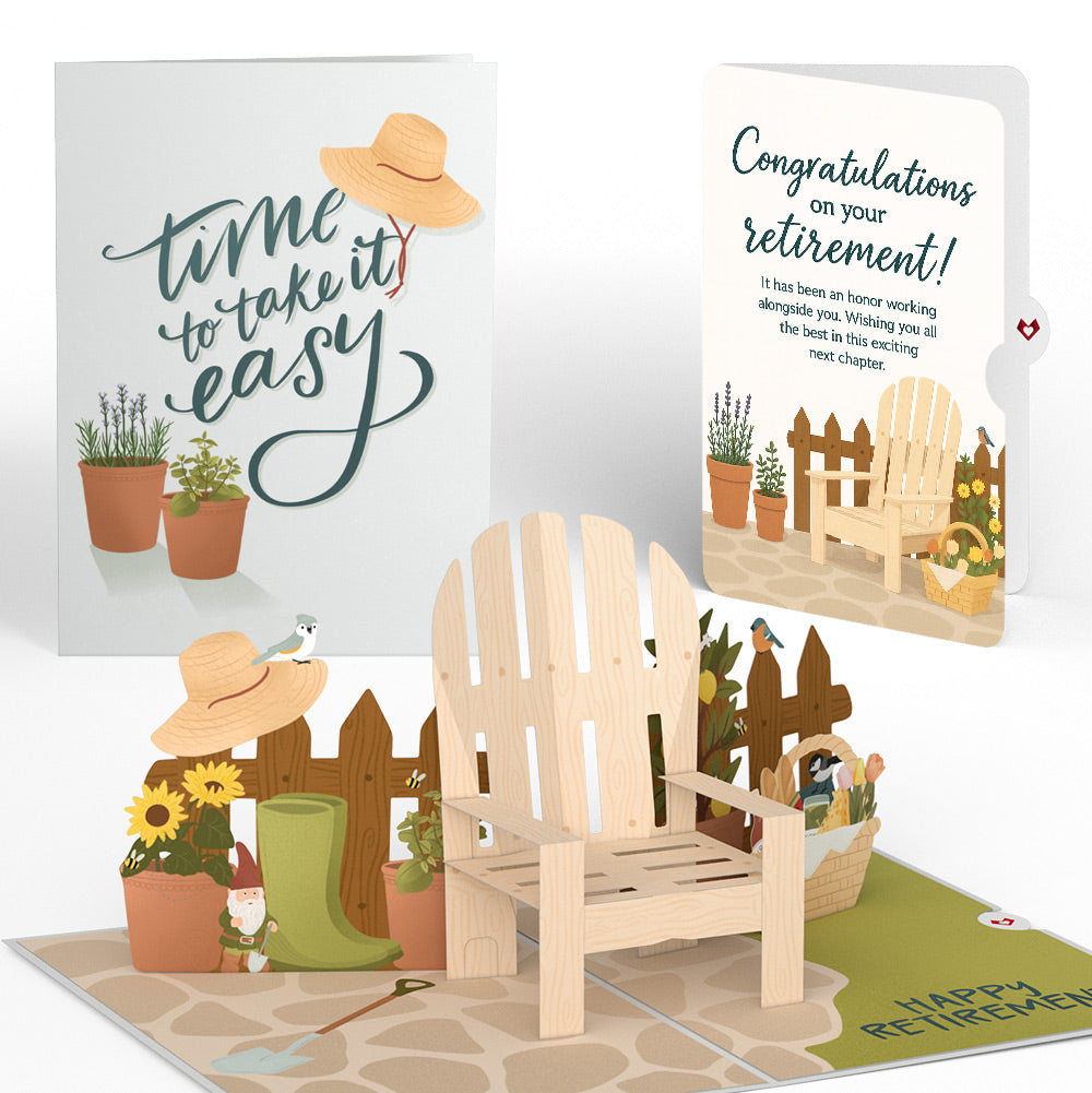 Take It Easy Retirement Pop-Up Card and Adirondack Chair Sentiment Set