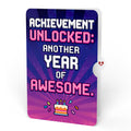 Robot Birthday Party Music and Lights Pop-Up Card and Achievement Unlocked Sentiment Set