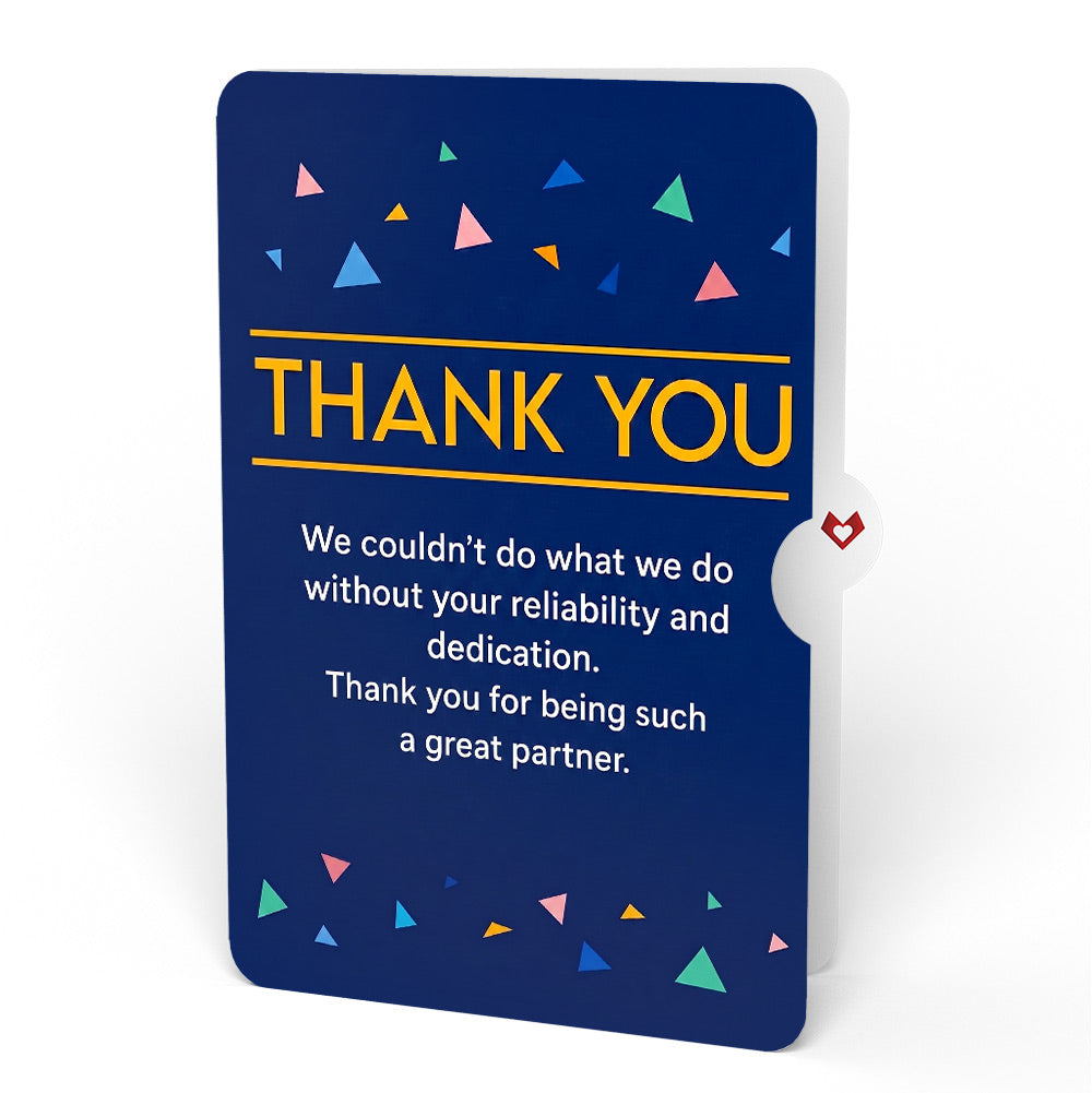 Thank You Confetti Pop-Up Card and Reliable Partner Sentiment Set