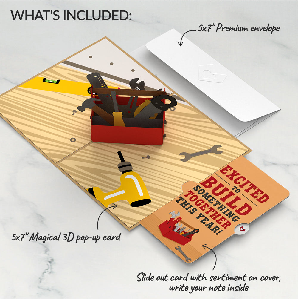 Toolbox Welcome Pop-Up Card and Building Something Together Sentiment Set