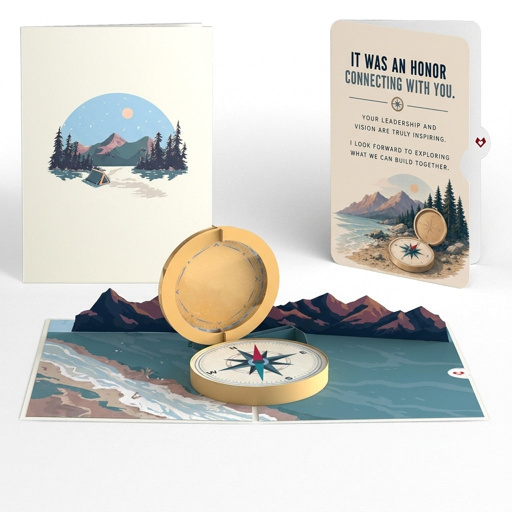 Classic Compass Pop-Up Card and An Honor Connecting With You Sentiment Set