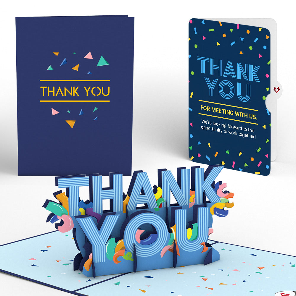 Thank You Confetti Pop-Up Card and Great Connecting With You Sentiment Set