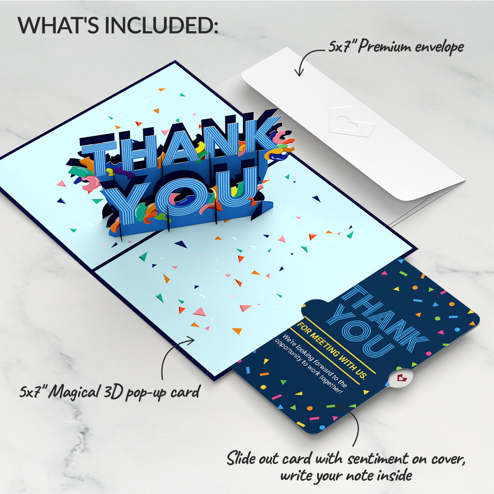 Thank You Confetti Pop-Up Card and Great Connecting With You Sentiment Set