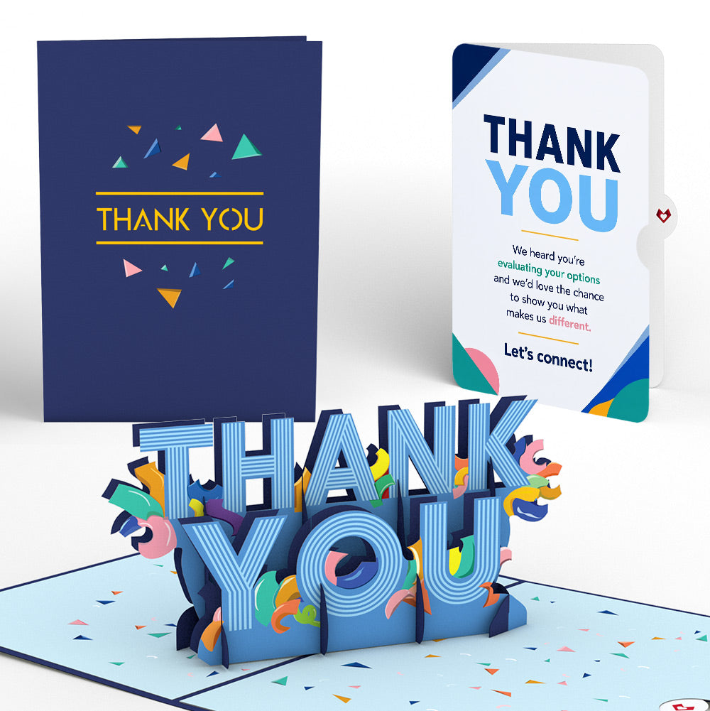 Thank You Confetti Pop-Up Card and Evaluating Options Sentiment Set