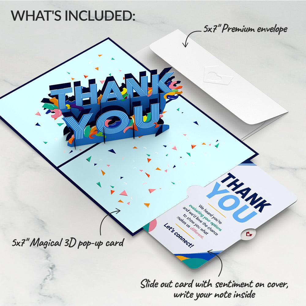 Thank You Confetti Pop-Up Card and Evaluating Options Sentiment Set