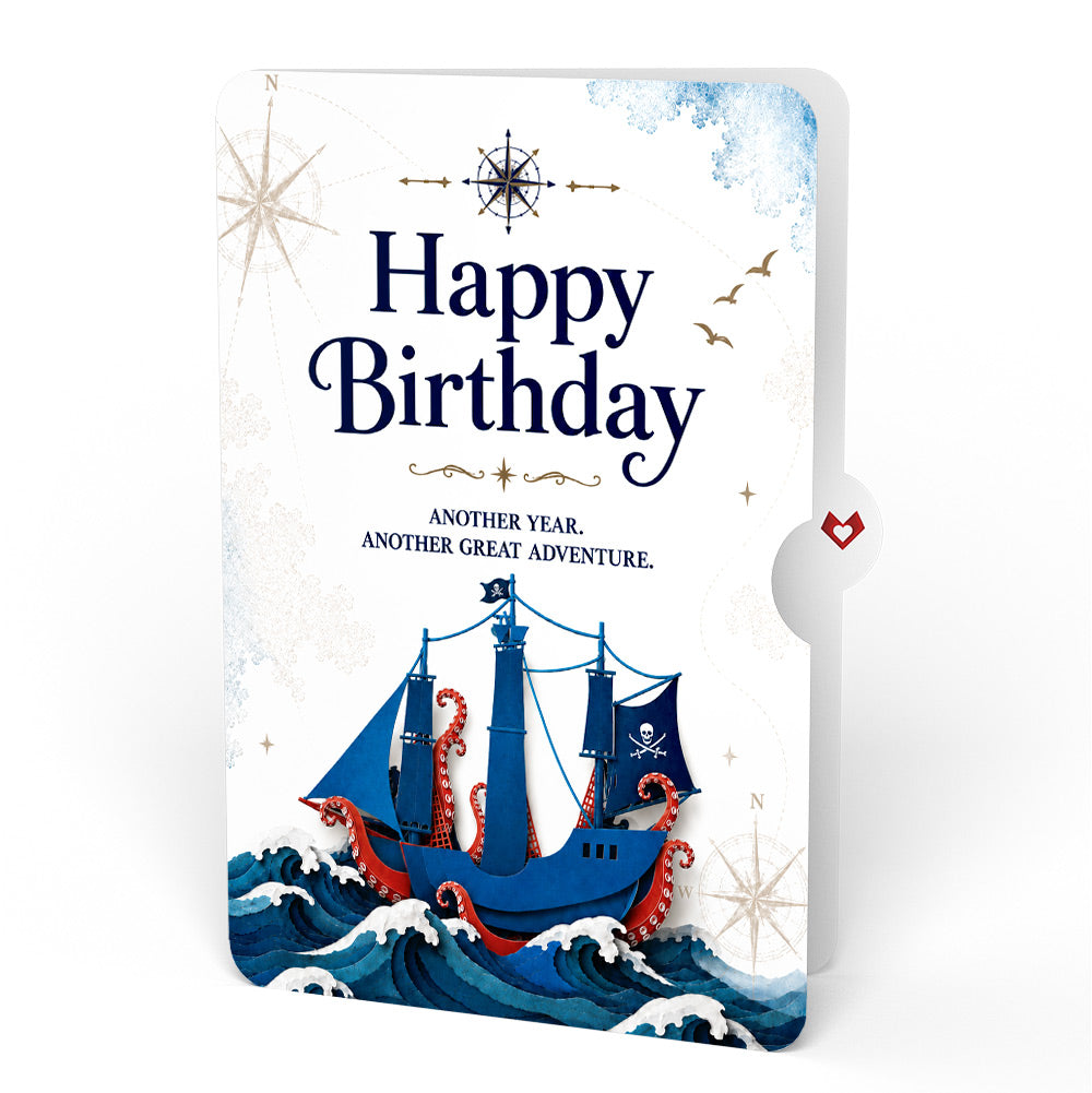 Pirate Ship Birthday Unboxed Pop-Up Paper Sculpture and Sentiment Set