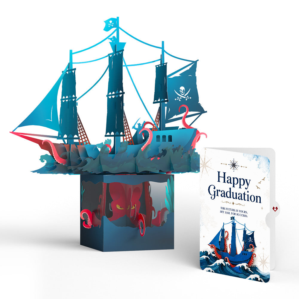 Pirate Ship Graduations Unboxed Pop-Up Paper Sculpture and Sentiment Set