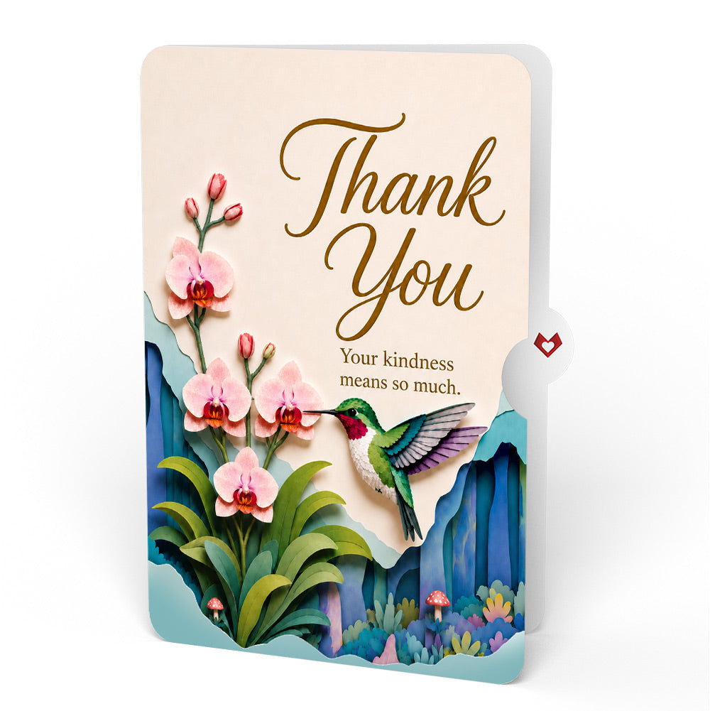Hummingbird Thank You Unboxed Pop-Up Paper Sculpture and Sentiment Set