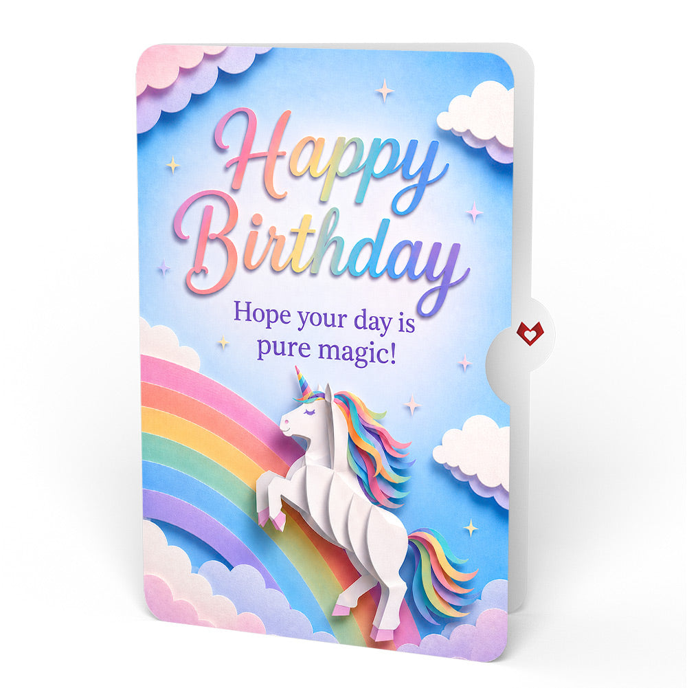 Unicorn Birthday Unboxed Pop-Up Paper Sculpture and Sentiment Set