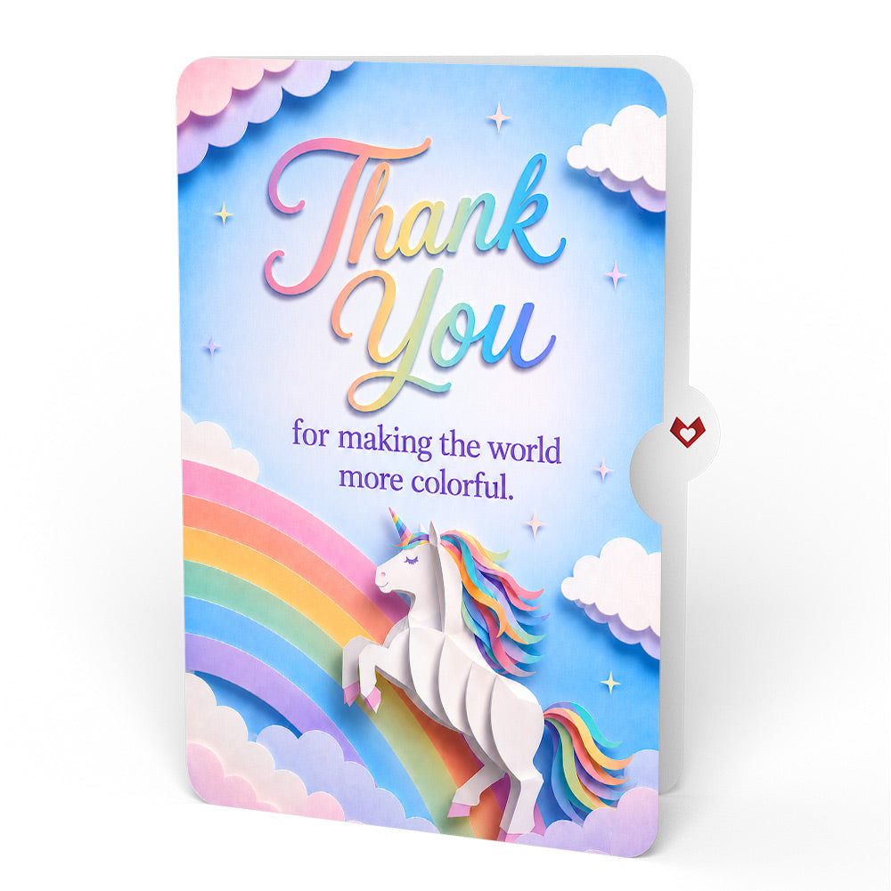 Unicorn Thank You Unboxed Pop-Up Paper Sculpture and Sentiment Set
