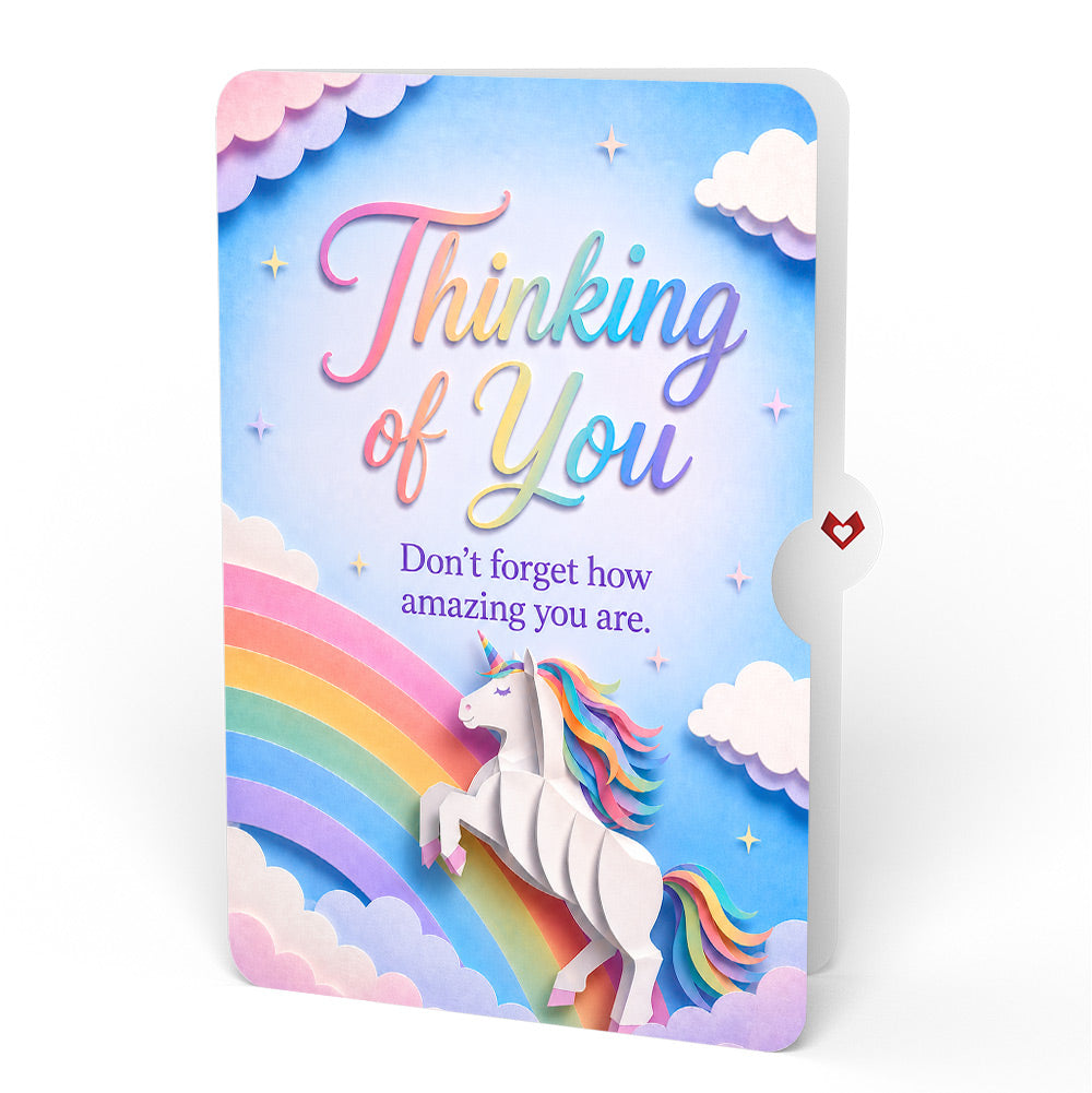 Unicorn Thinking of You Unboxed Pop-Up Paper Sculpture and Sentiment Set