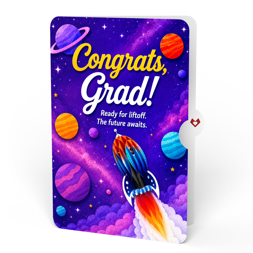 Rocket Ship Graduations Unboxed Pop-Up Paper Sculpture and Sentiment Set