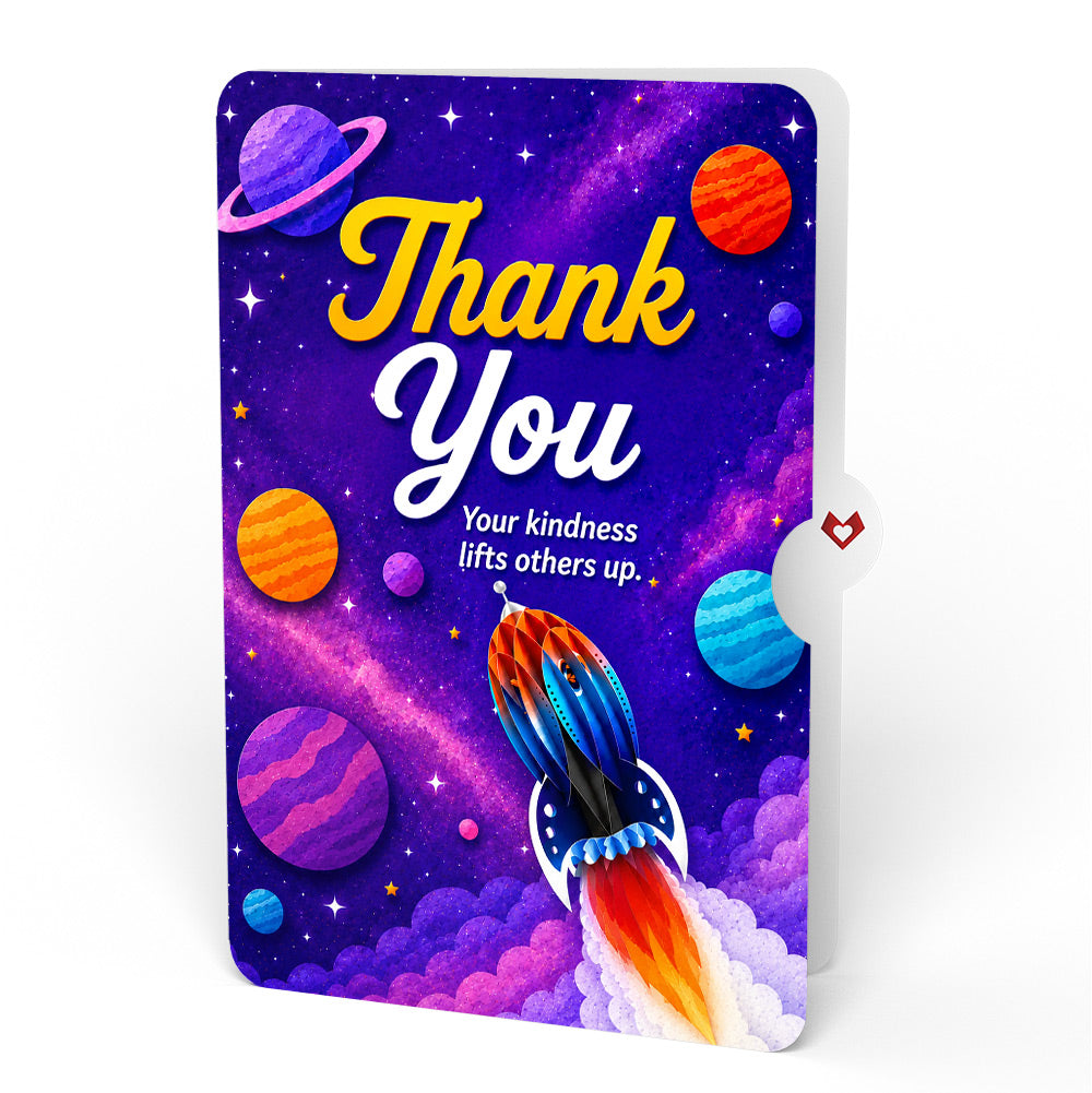 Rocket Ship Thank You Unboxed Pop-Up Paper Sculpture and Sentiment Set