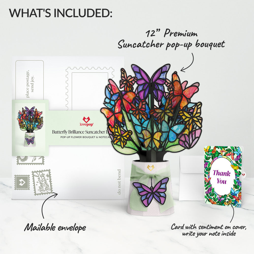 Butterfly Brilliance Thank You Suncatcher Bouquet and Sentiment Set