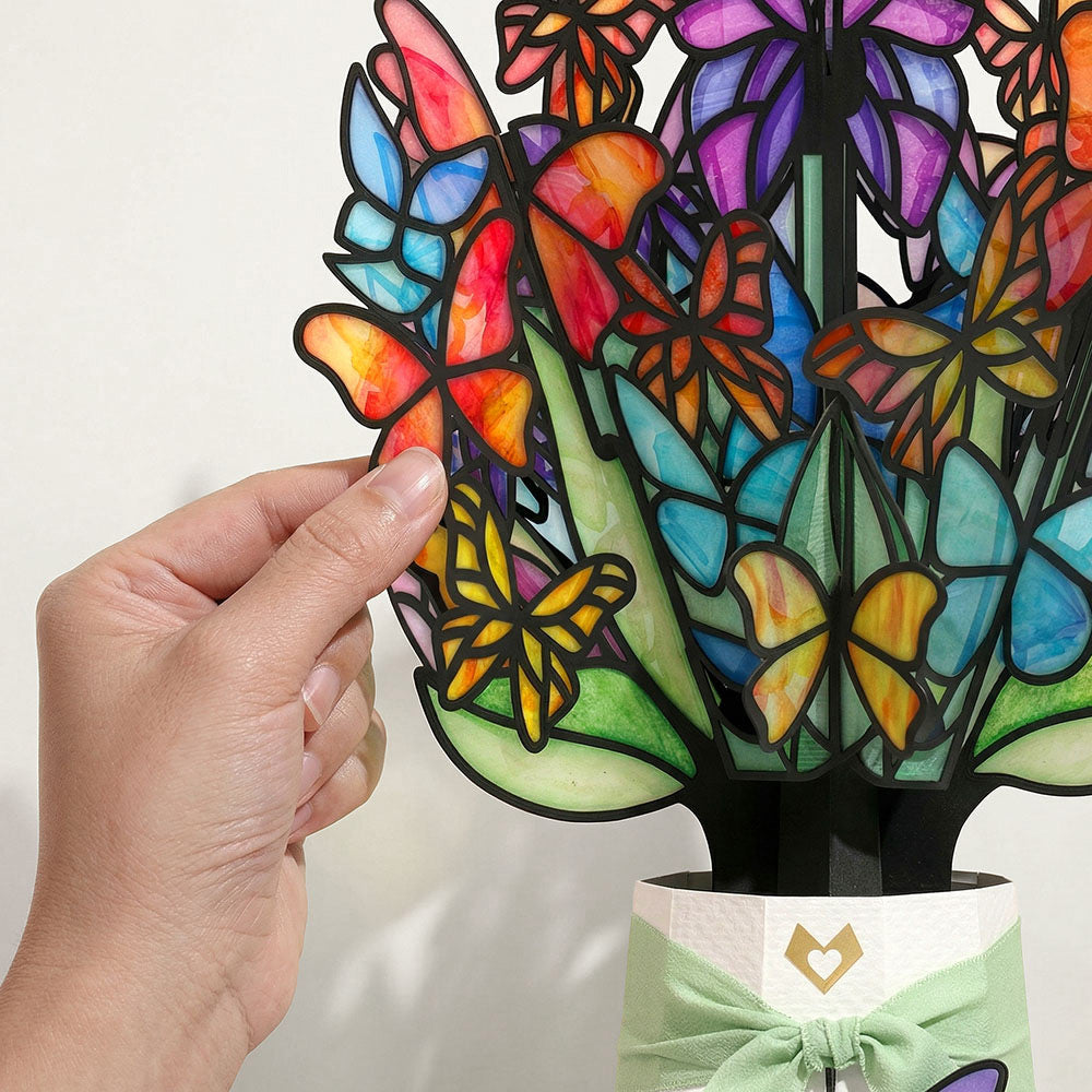 Butterfly Brilliance Anniversary Suncatcher Bouquet and Sentiment Set