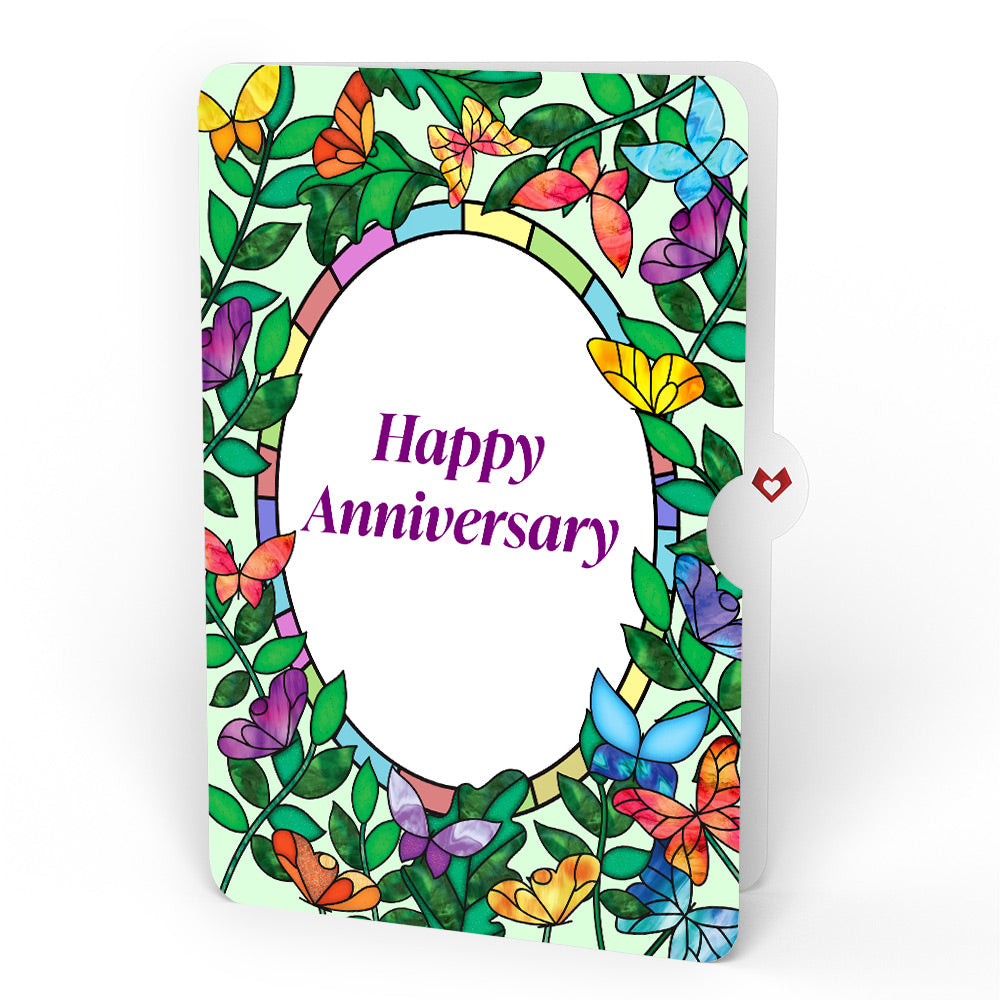 Butterfly Brilliance Anniversary Suncatcher Bouquet and Sentiment Set
