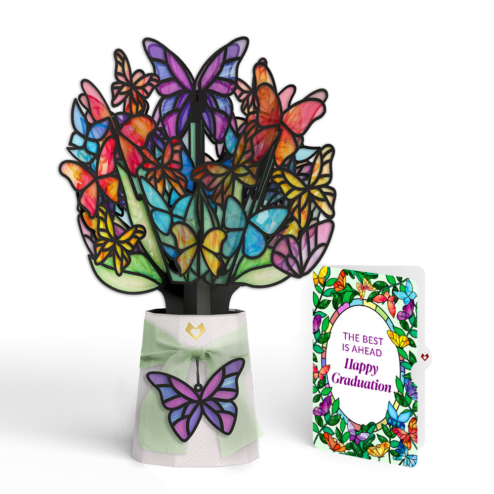 Butterfly Brilliance Graduations Suncatcher Bouquet and Sentiment Set