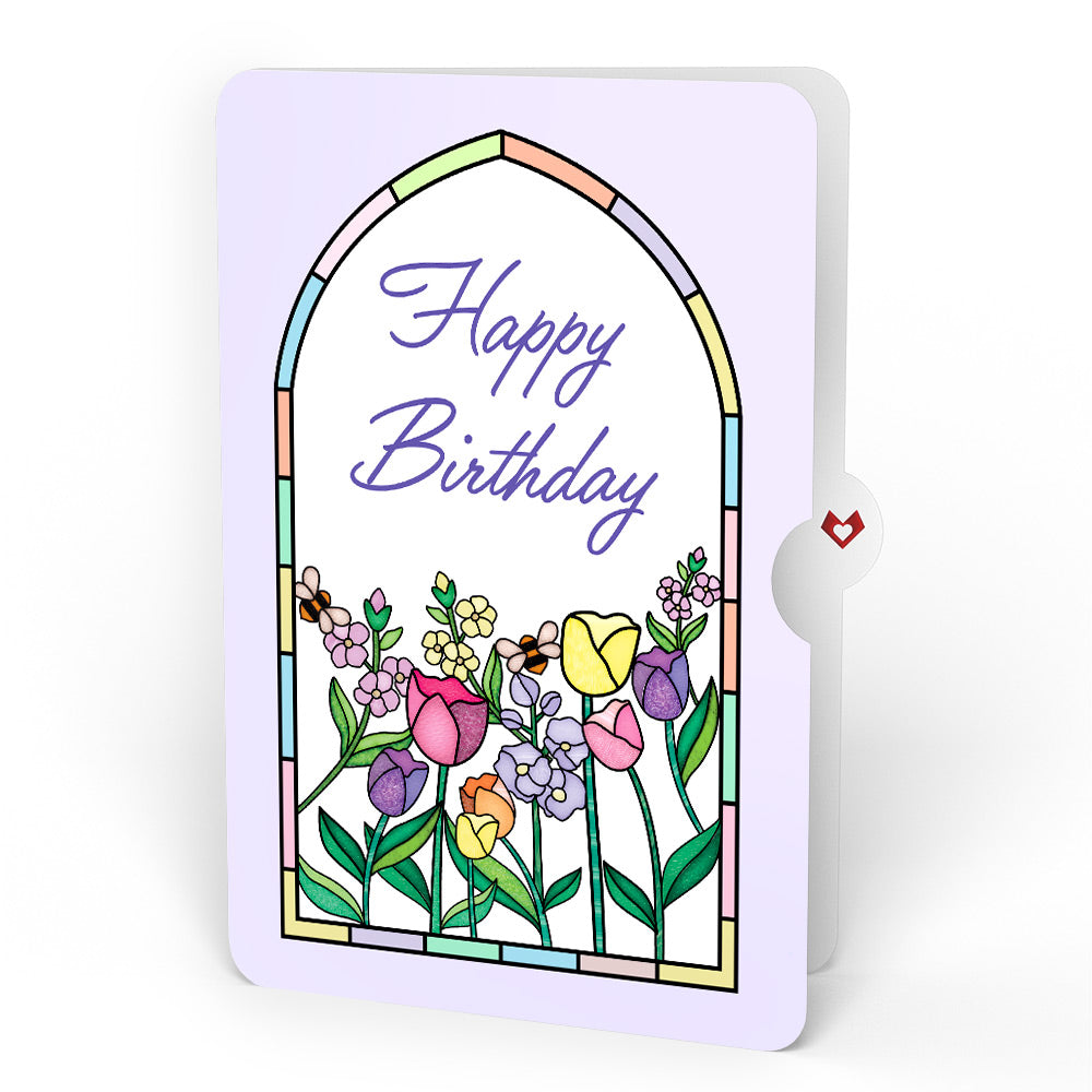 Vibrant Tulip Birthday Suncatcher Bouquet and Floral Arch Sentiment Set