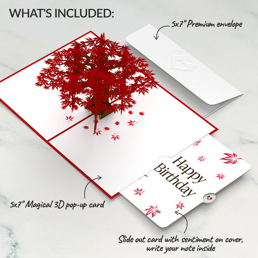 Japanese Maple Birthday Pop-Up Card and Sentiment Set