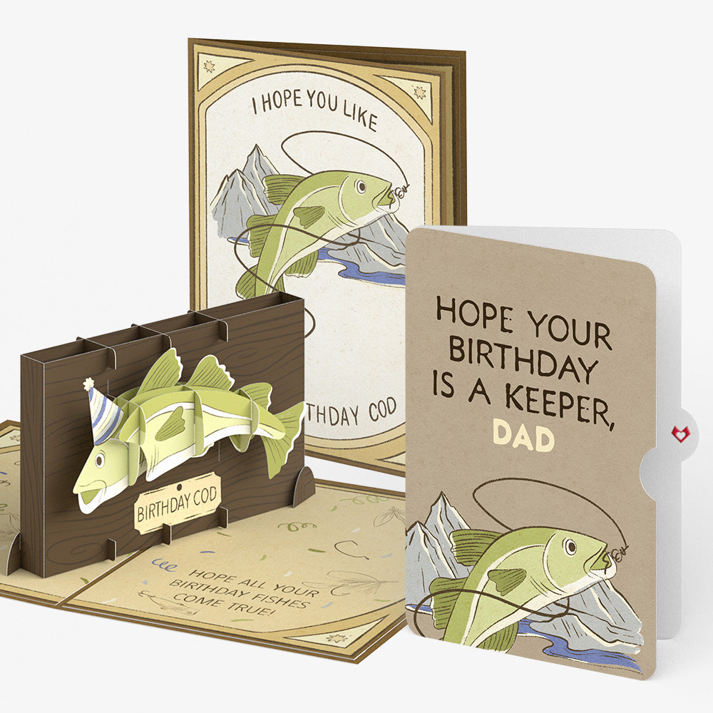 Birthday Cod Pop-Up Card and Sentiment Set for Dad